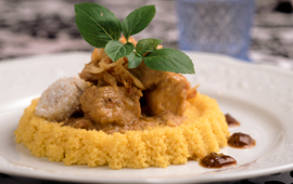 Cuscuz marroquino com frango ao curry